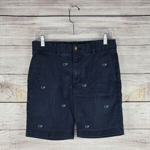 Vineyard Vines Men's 7 inch Embroidered Whale Breaker Chino Shorts Navy Size 30